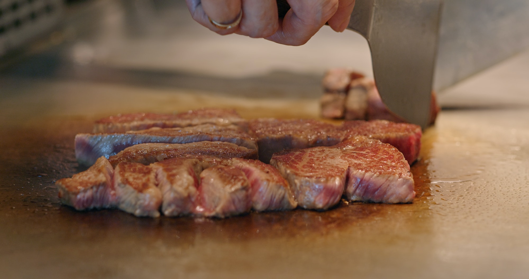 Teppanyaki in restaurant